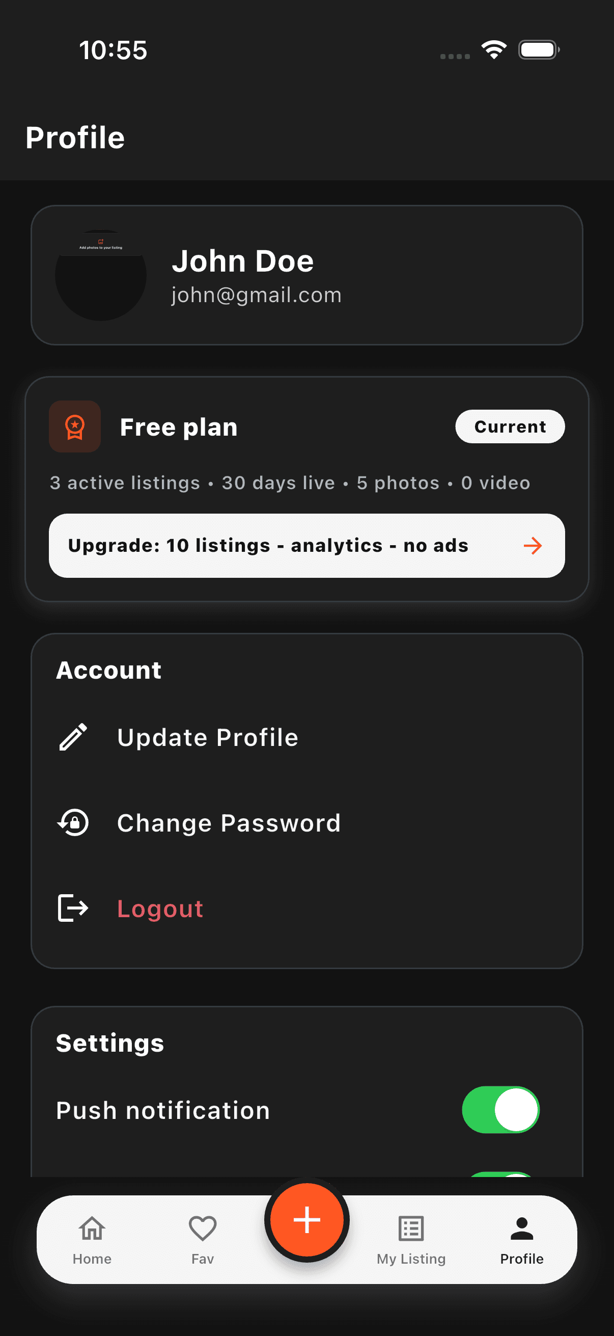 Account and plan preview